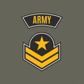 Army badge. Military patch with star. Force emblem. Vector illustration Royalty Free Stock Photo